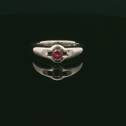 Channel-Set Ruby & Diamond Ring