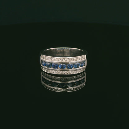 Channel-Set Sapphire & Diamond Ring