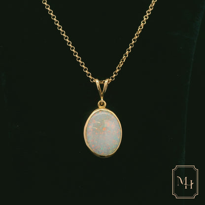 Elegant Opal Pendant Necklace