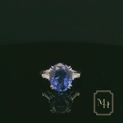 Tanzanite-Baguette Diamond Ring