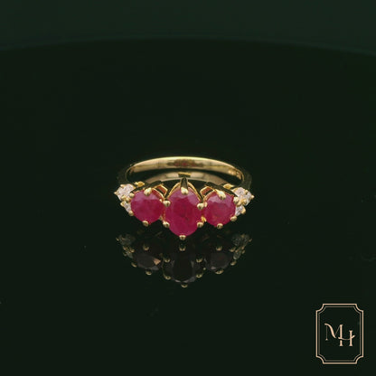 Elegant Ruby and Diamond Ring