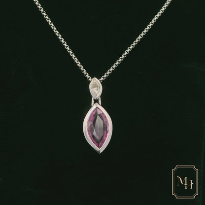 Sapphire & Diamond Marquise Pendant