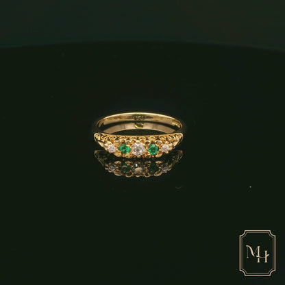 Royal Green Emerald & Diamond Ring