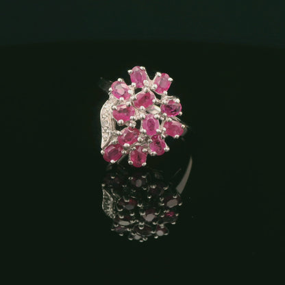 Floral-Ruby & Diamond Ring