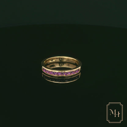 Channel-Set Half Eternity Amethyst Ring