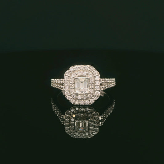 Double-Halo Diamond Ring