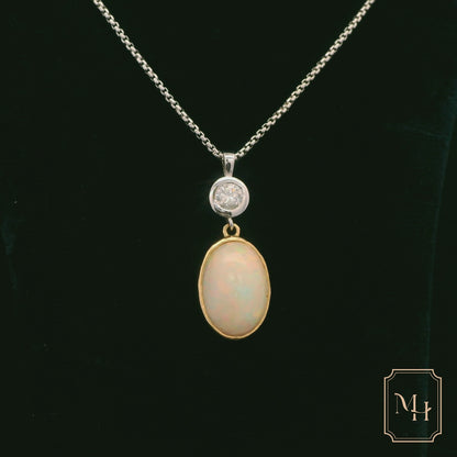 Elegant Opal Pendant Necklace