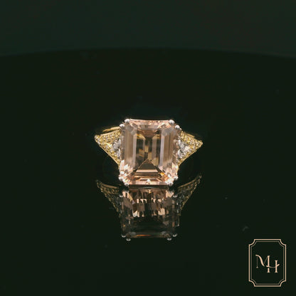 Emerald-Cut Morganite Ring