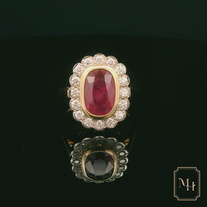 Blossomed Ruby & Diamond Ring