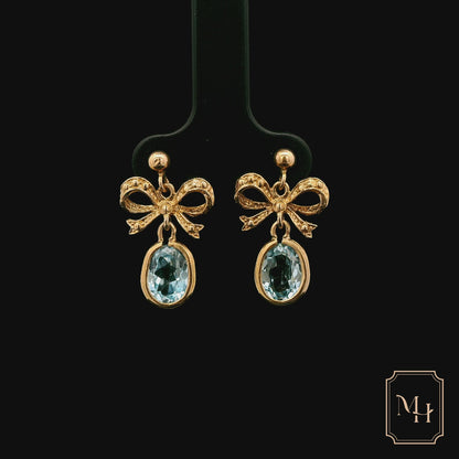 Topaz Golden Bow Earrings