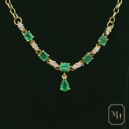 Emerald & Diamond Collerette Necklace