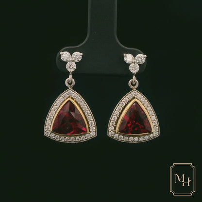 Tourmaline & Diamond Drop Earrings