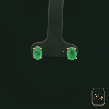 Emerald & Stud Earrings