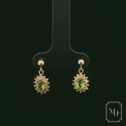 Peridot Cluster Earrings