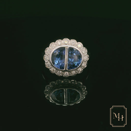 Dual-Oval Tanzanite Diamond Ring