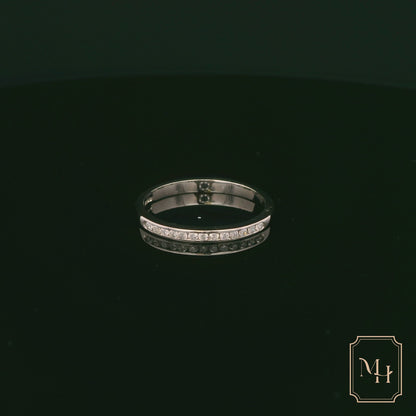 Channel-Set Slim Diamond White Gold Ring