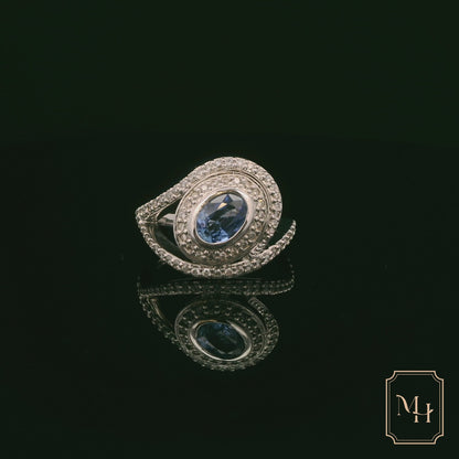 Tanzanite & Diamond Spiral Ring