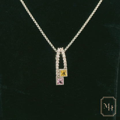 Elegant Silver Pendant with Colorful Gemstones