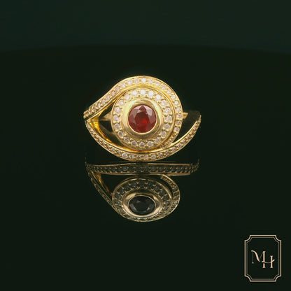 Ruby & Diamond Spiral Ring