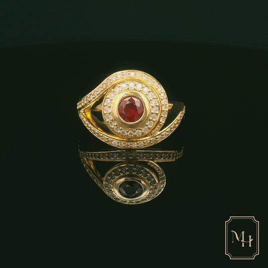 Ruby & Diamond Spiral Ring