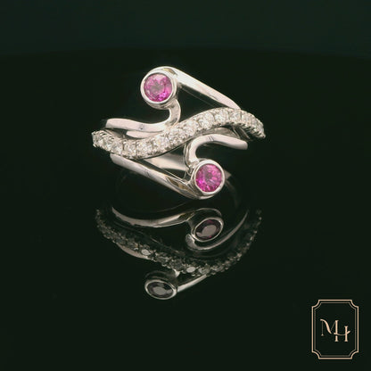 Sapphire & Diamond Twist Ring