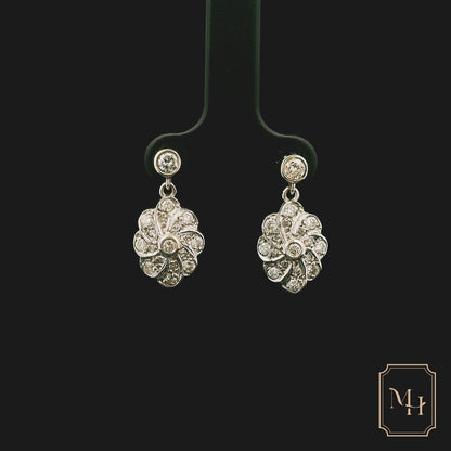 Diamond Floral Earrings