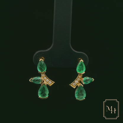 Emerald & Diamond Drop Earrings