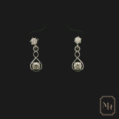 Infinity-Drop Diamond Earrings
