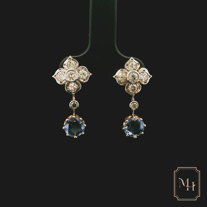 Sapphire Floral-Drop Earrings