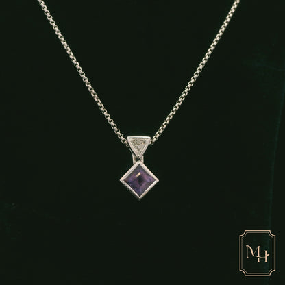 Amethyst & Diamond Pendant