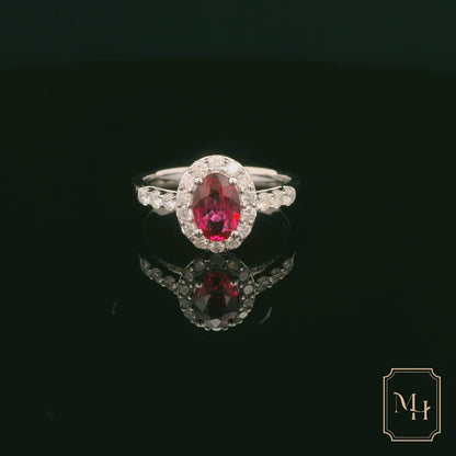 Oval Ruby Diamond Ring