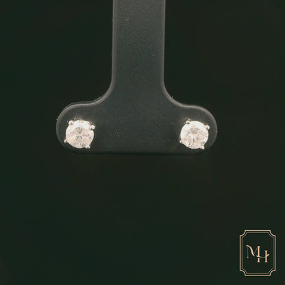 Solitaire-Diamond Stud Earrings
