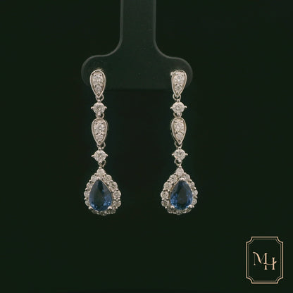 Elegant Sapphire and Diamond Earrings