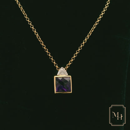 Amethyst & Diamond Pendant