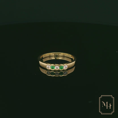 Emerald & Diamond Gold Ring