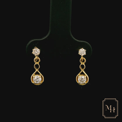 Gold & Diamond Infinity Earrings