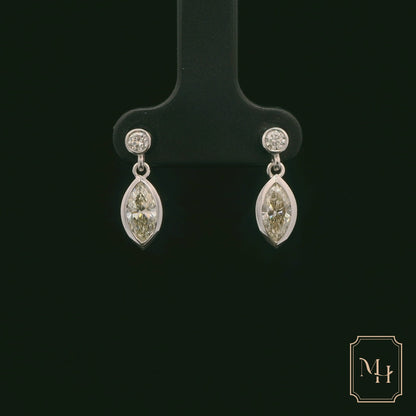 Diamond Marquise-Drop Earrings