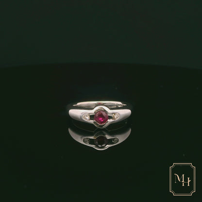 Channel-Set Ruby & Diamond Ring