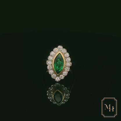 Marquise Emerald & Diamond Ring