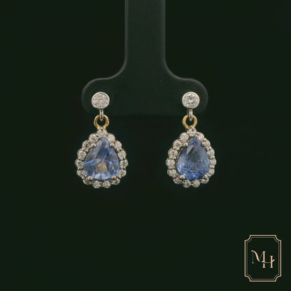 Sapphire Pear-Shaped Drop Earrings