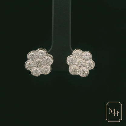 Diamond Floral Earrings