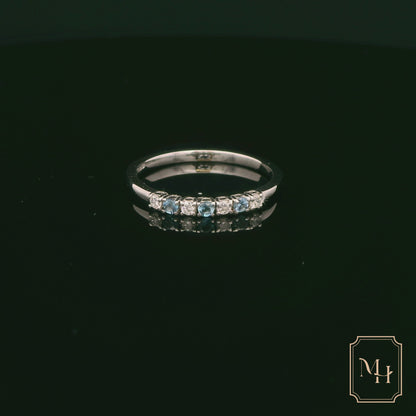 Aquamarine & Diamond White Gold Ring