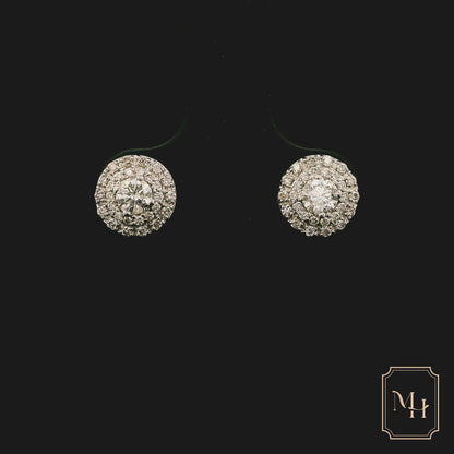Double-Halo Diamond Earrings