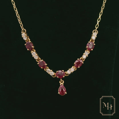 Elegant Ruby and Diamond Necklace